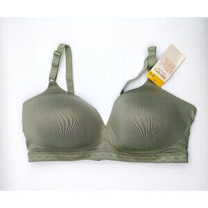 Warners Blissful Benefits Bra 40D Soft Wirefree Lightly Lined Seagrass RM1691W